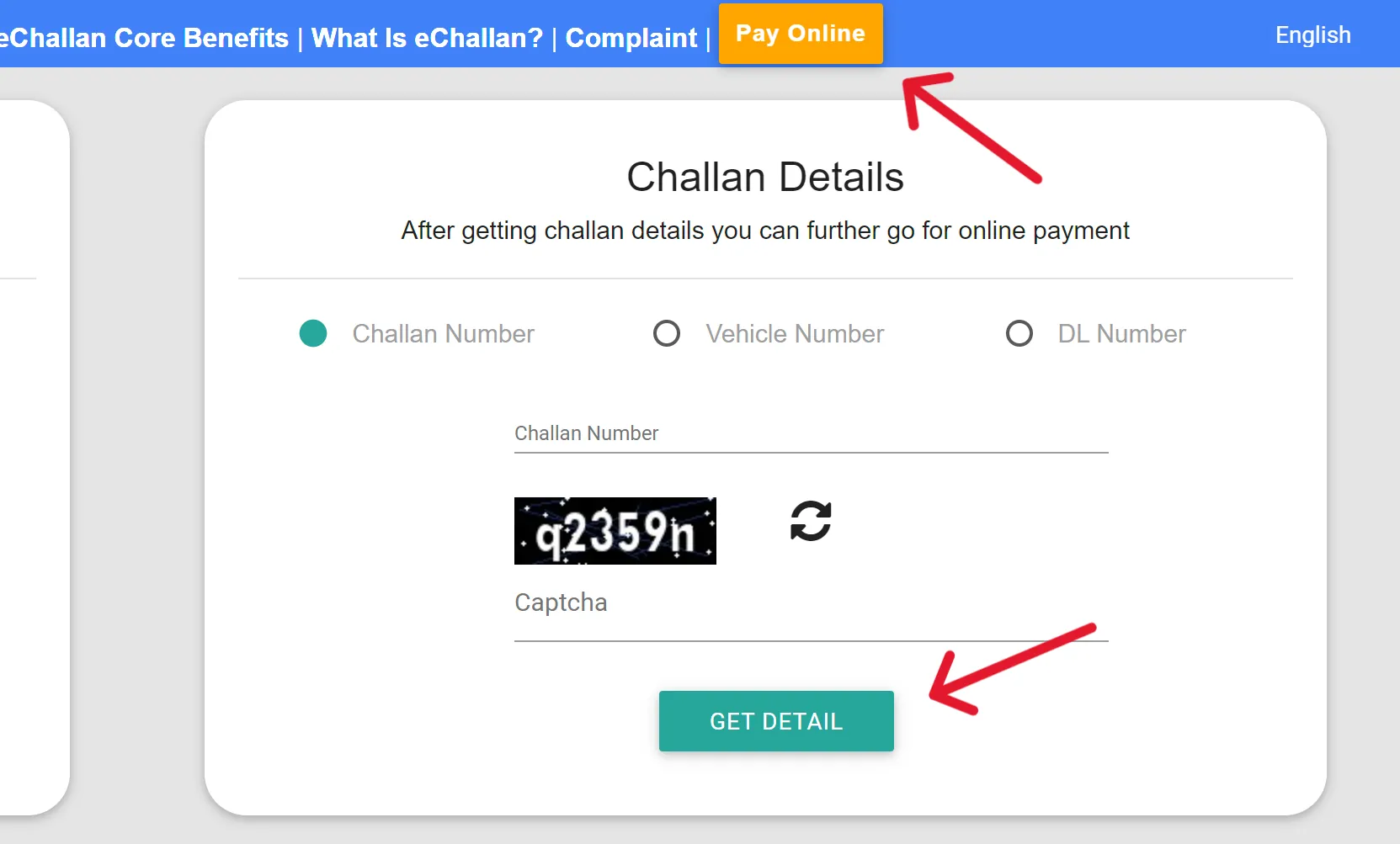 Check Challan Details