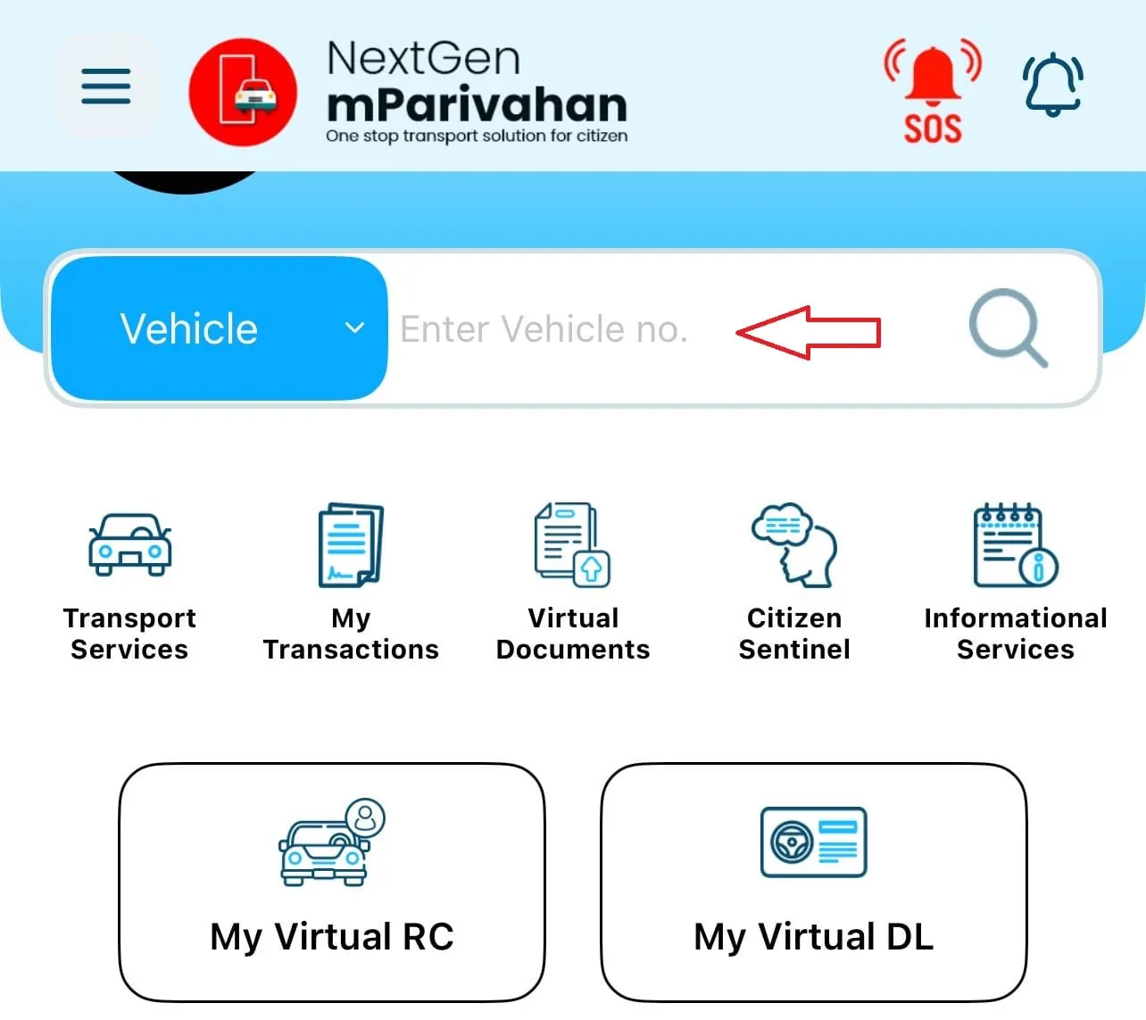 mParivahan App Screenshot